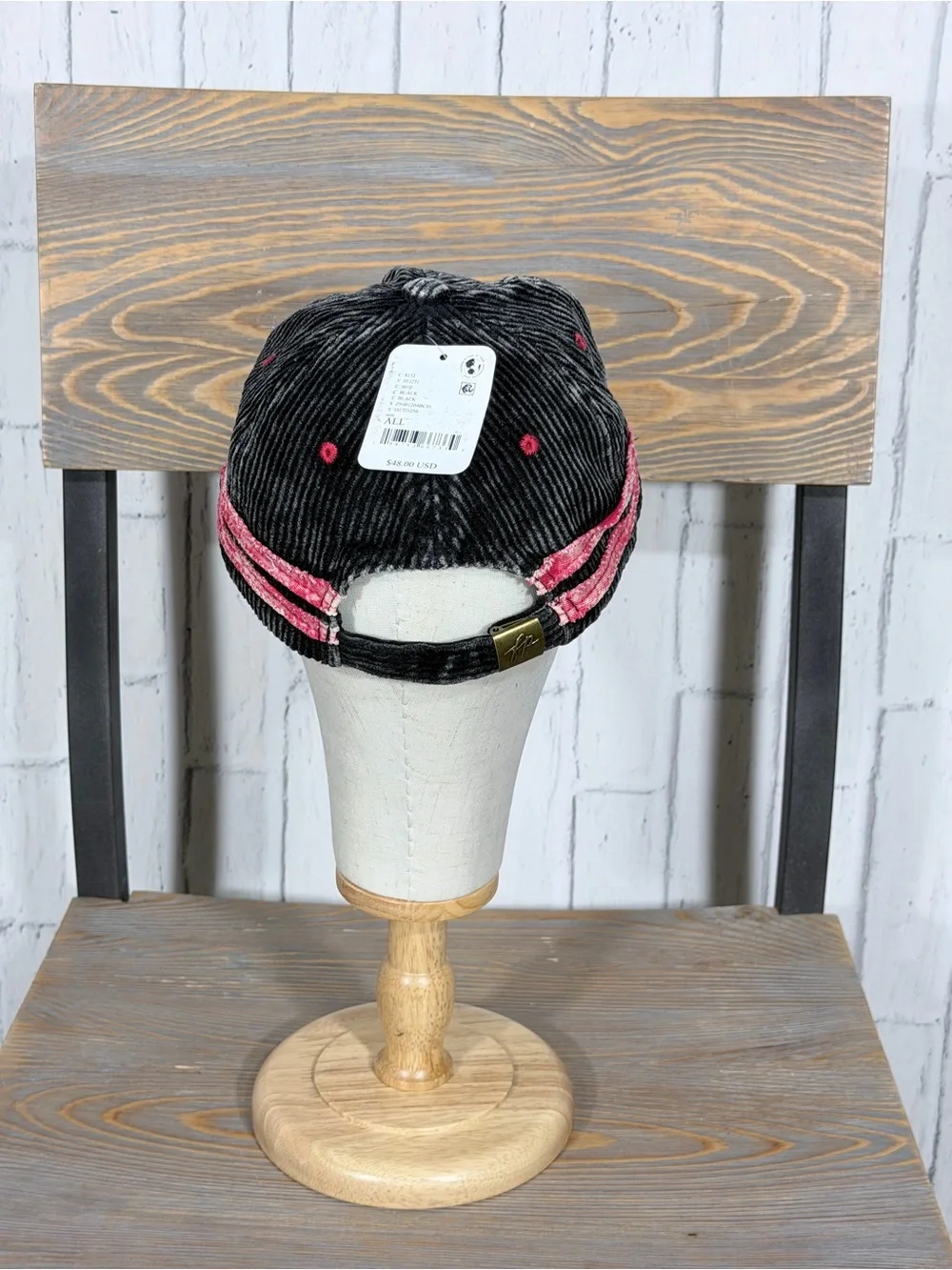 🖤 Free People Hollie Varsity Baseball Hat Black Red NWT